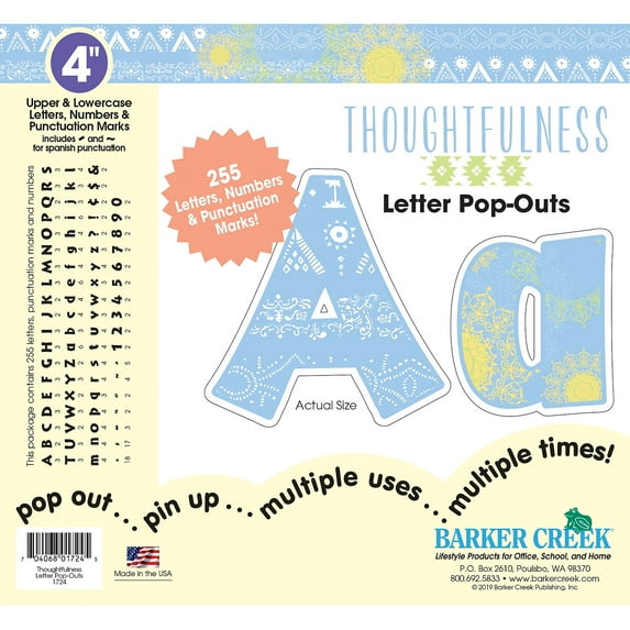Barker Creek Thoughtfulness 4" Letter Pop-Outs ̶ 255 Characters