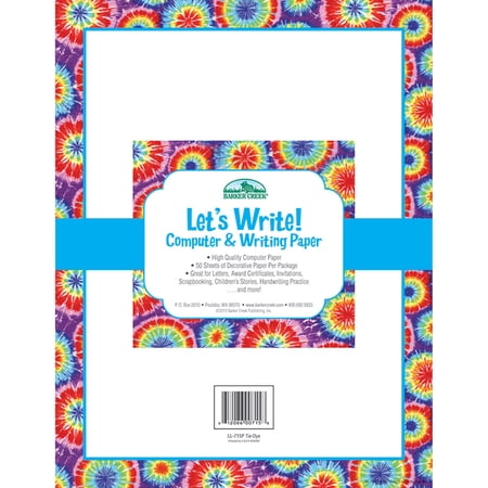 Barker Creek Computer Paper, 8 1/2" x 11", Tie-Dye, Pack Of 50 Sheets