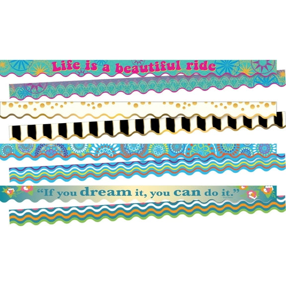 Barker Creek Trending Designs Double-Sided Scalloped Border (8 designs) - 156 Feet