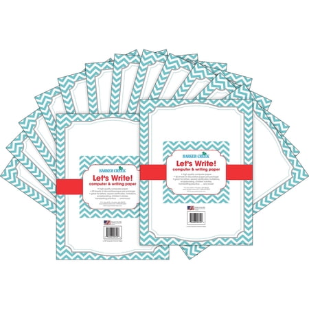 Barker Creek Turquoise Chevron Computer Paper - 100 Sheets