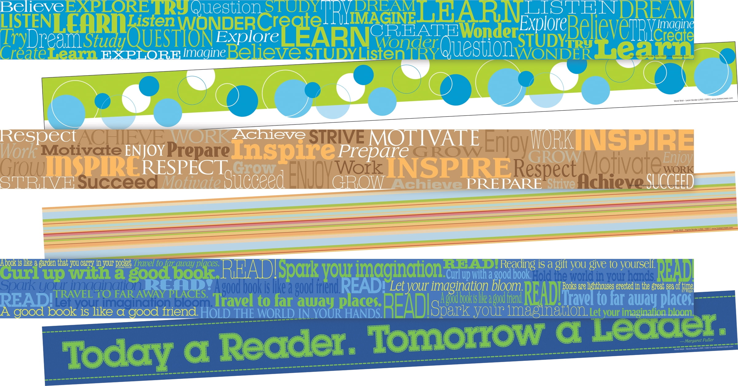 Barker Creek Word Wall Double-Sided Border (6 designs) - 105 Feet