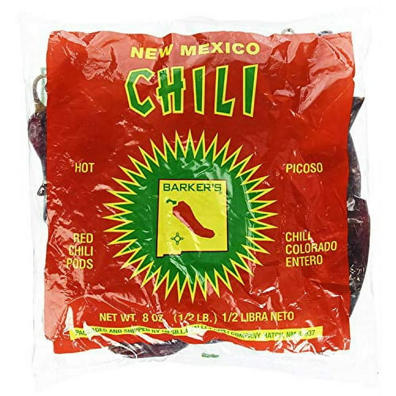 Barker's Hot Red Chili Pods From Hatch, NM - 8 oz