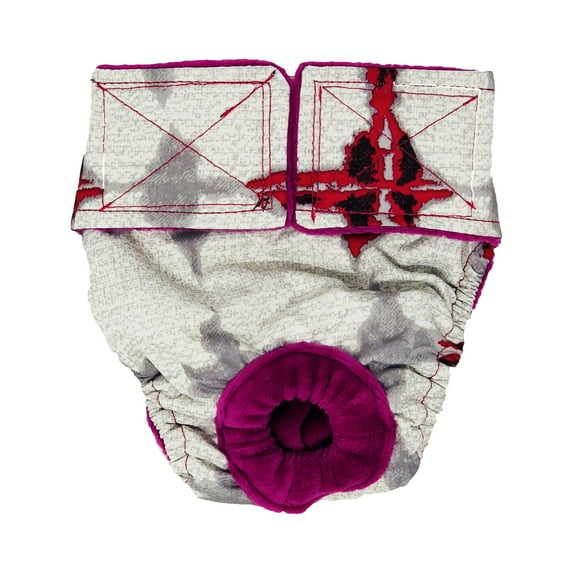 Barkertime Abstract Red Washable Dog Diaper - Made in USA
