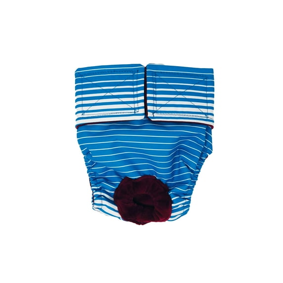 Barkertime Blue Stripes Premium Waterproof Premium Dog Diaper - Made in USA