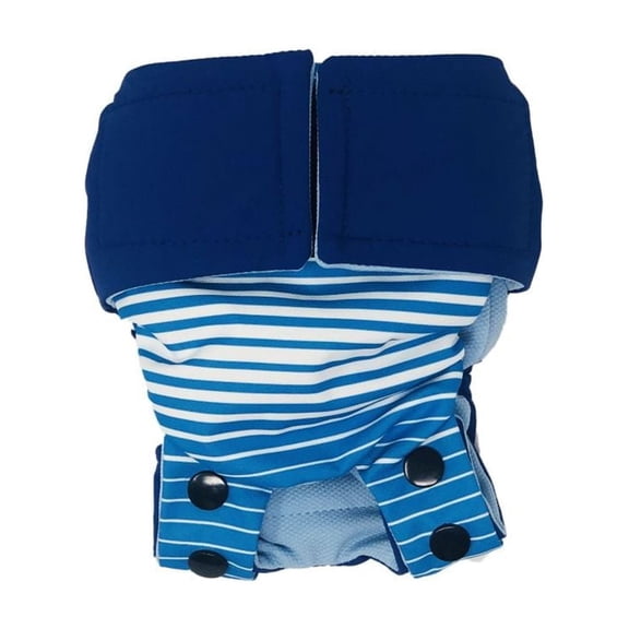 Barkertime Blue Stripes on Blue Cat Diaper Snappy