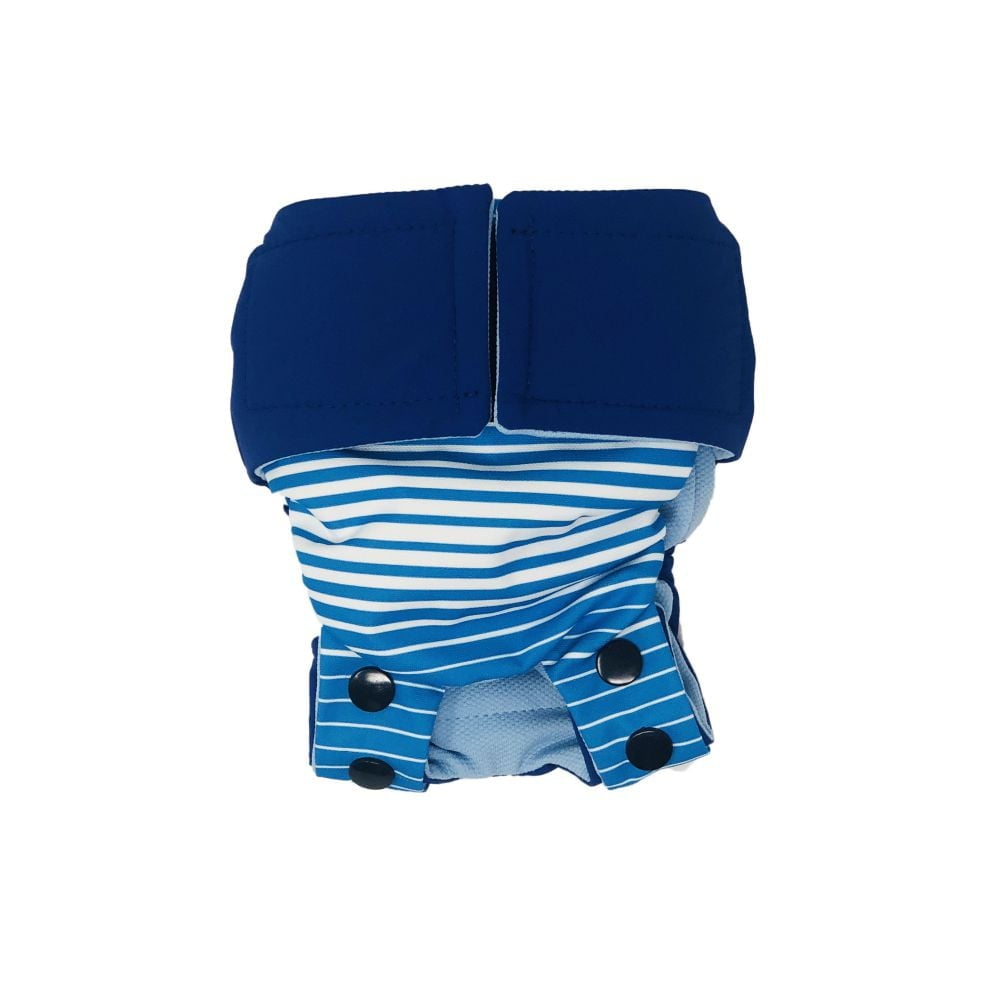 Barkertime Blue Stripes on Blue Dog Diaper Snappy