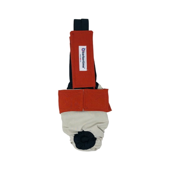 Barkertime Burnt Orange on Frosty Cream Cat Diaper Overall