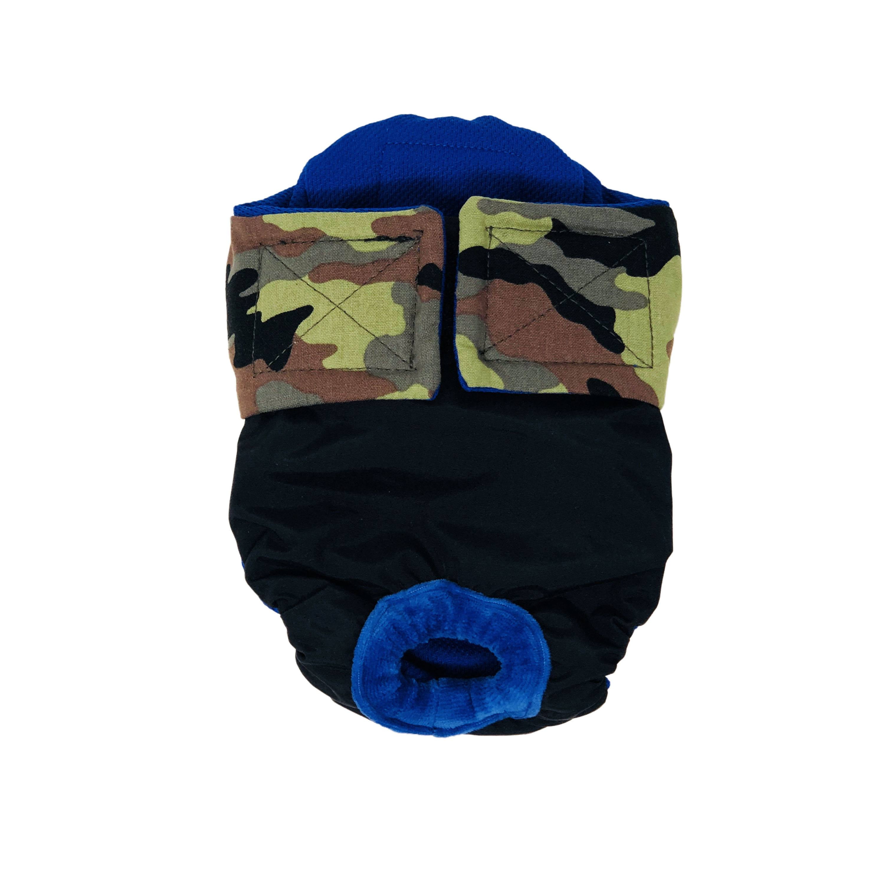 Barkertime Camo on Black Dog Diaper