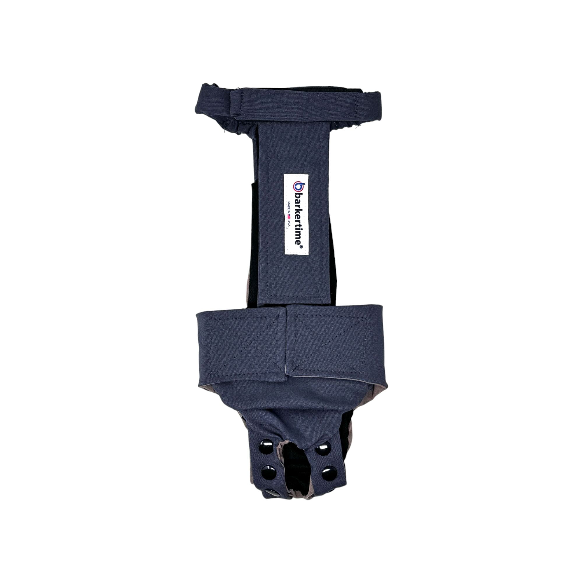 Barkertime Charcoal Gray Dog Diaper Snappy Overall