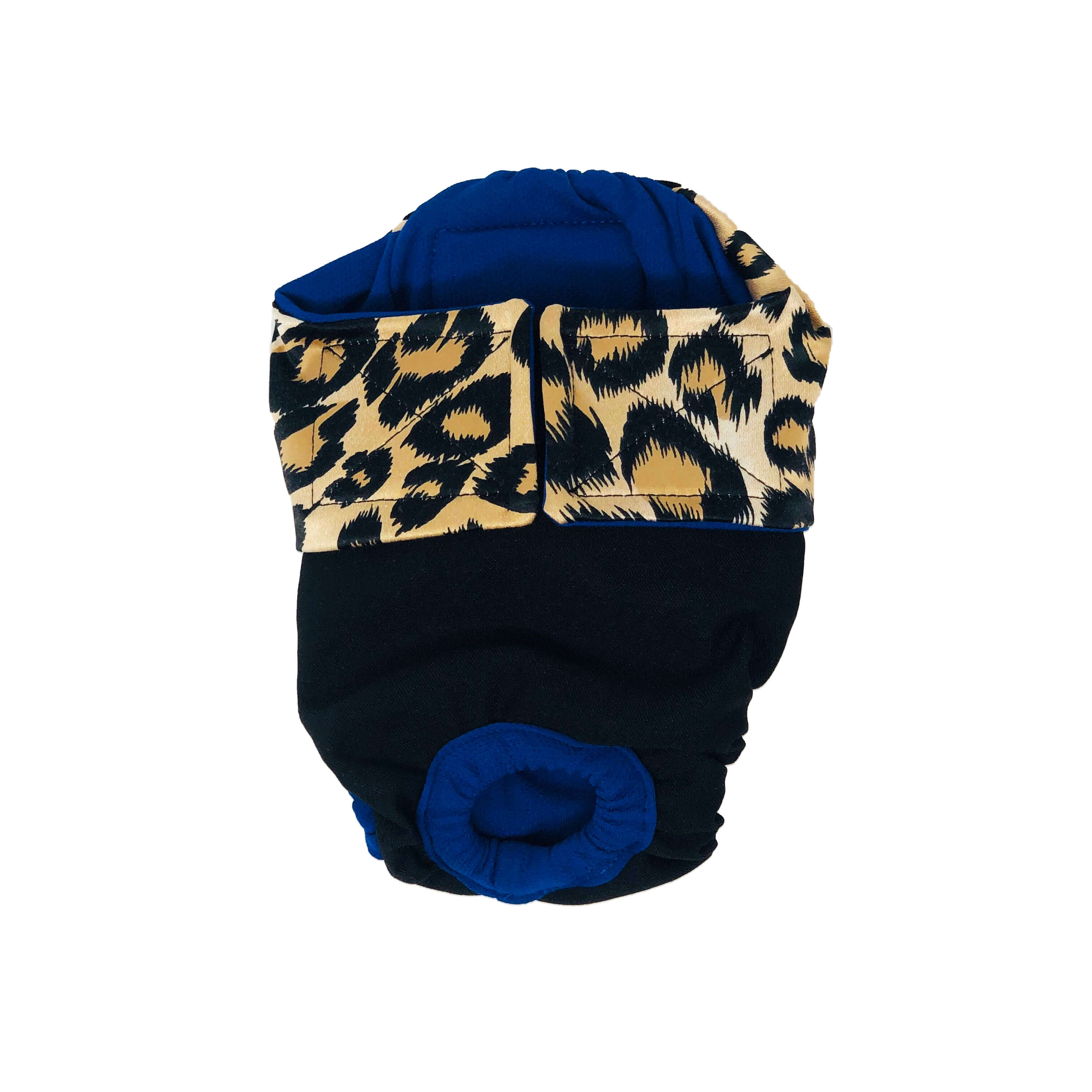Barkertime Cheetah on Black Waterproof Premium Dog Diaper - Made in USA