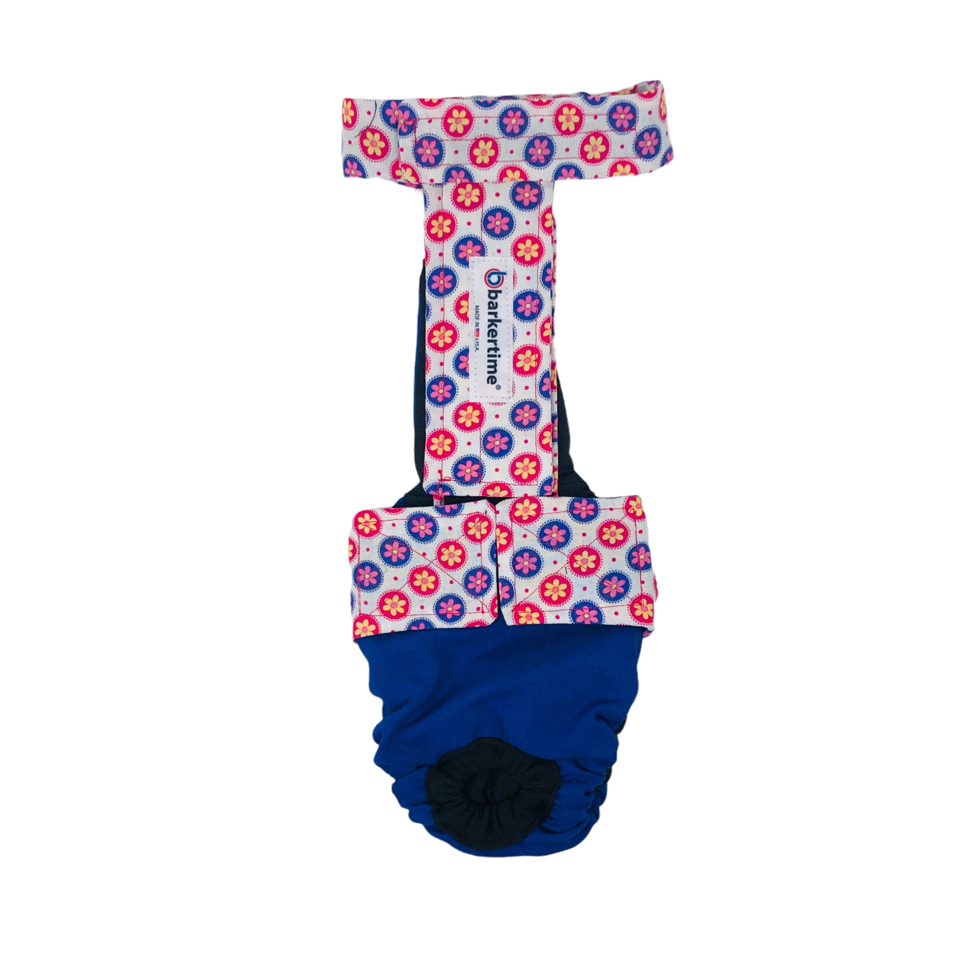 Barkertime Cherry Blossom on Blue Dog Diaper Overall