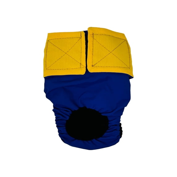 Barkertime Daffodil Delight on Blue Dog Diaper