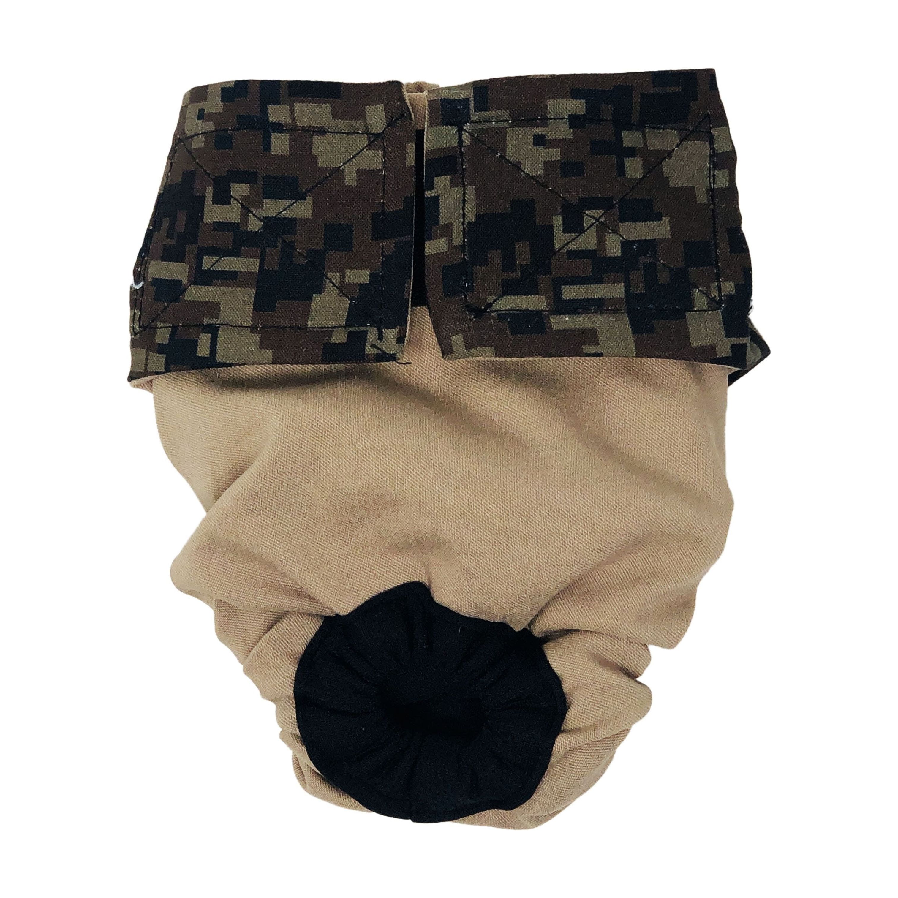 Barkertime Digital Camo on Beige Dog Diaper