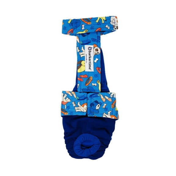 Barkertime Dreamy Dog on Blue Dog Diaper Overall