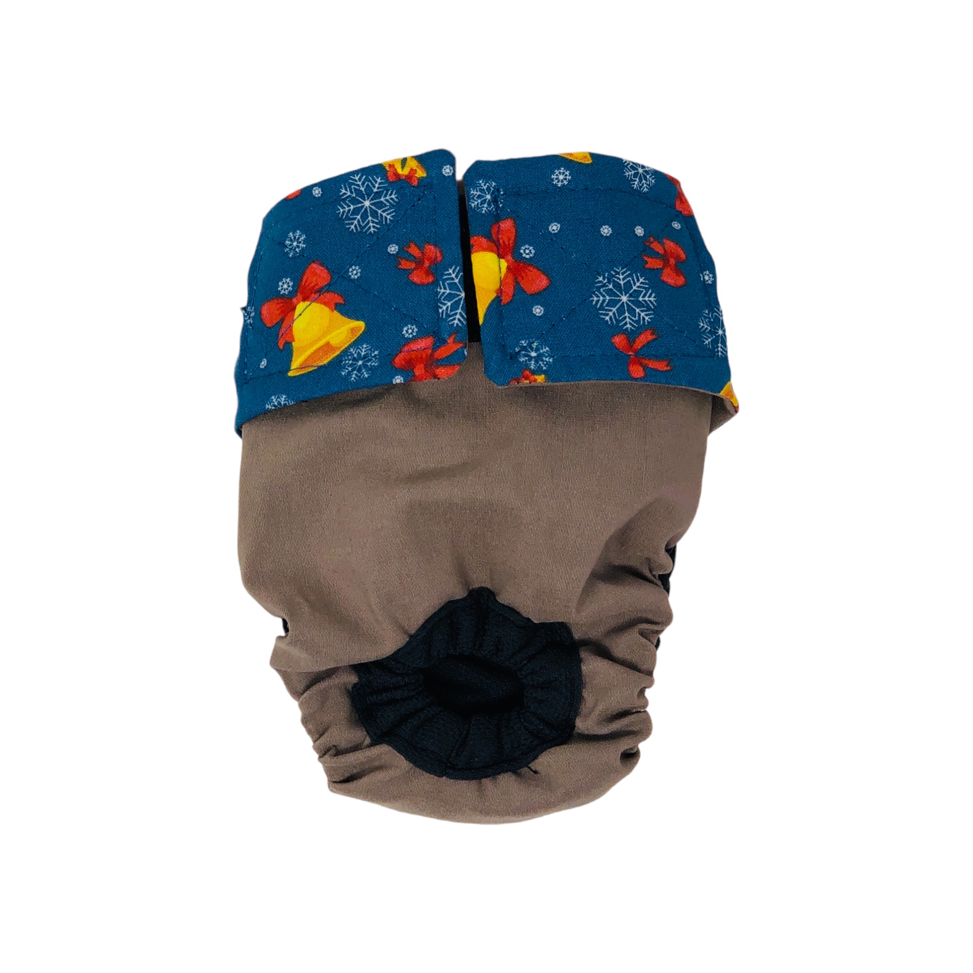 Barkertime Gold Jingle Bells on Brown Dog Diaper
