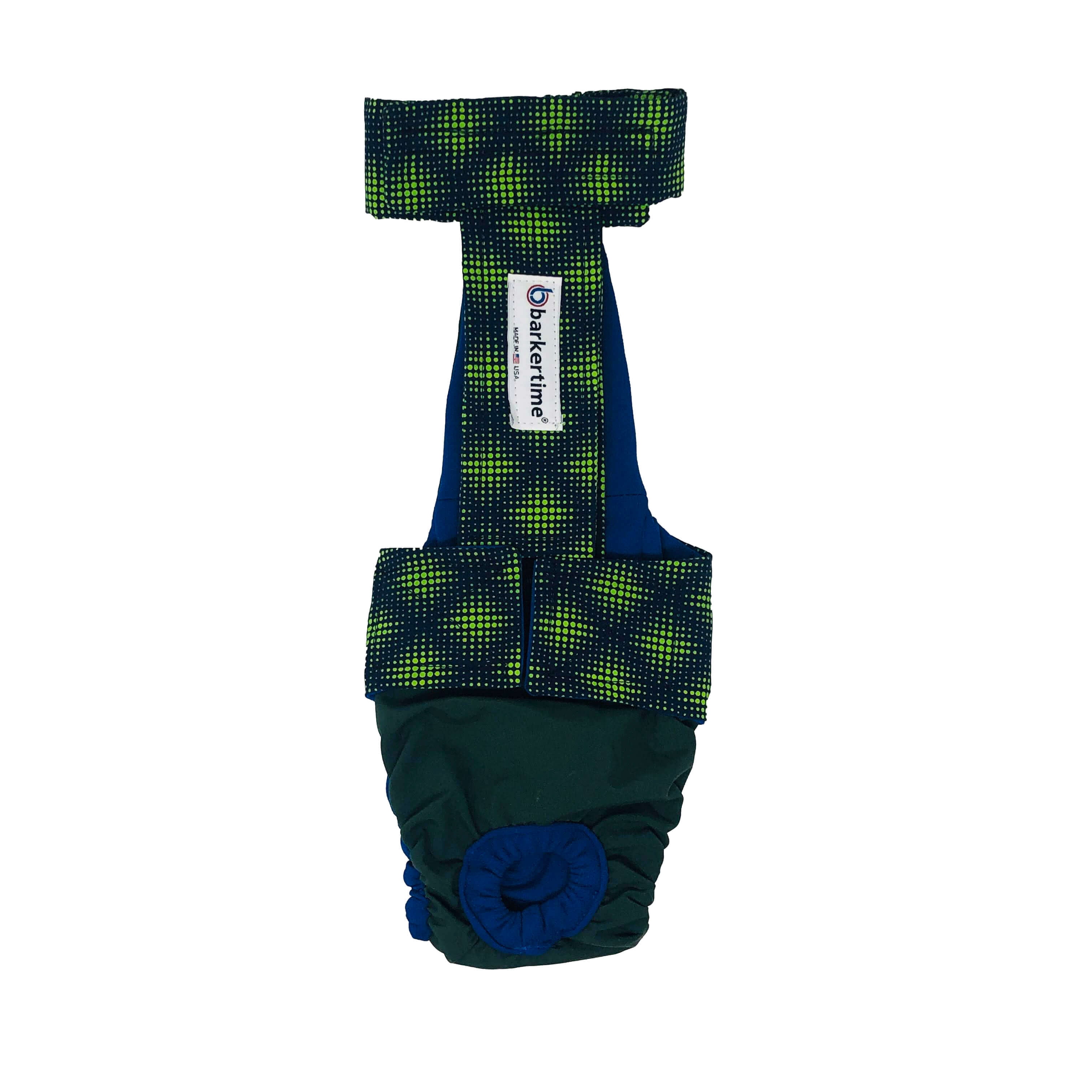 Barkertime Green Dots on Green Dog Diaper Overall