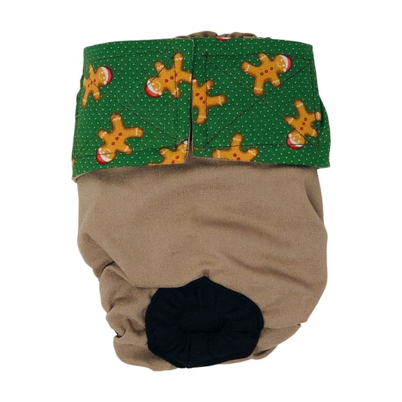 Barkertime Holiday Gingerbread on Brown Cat Diaper