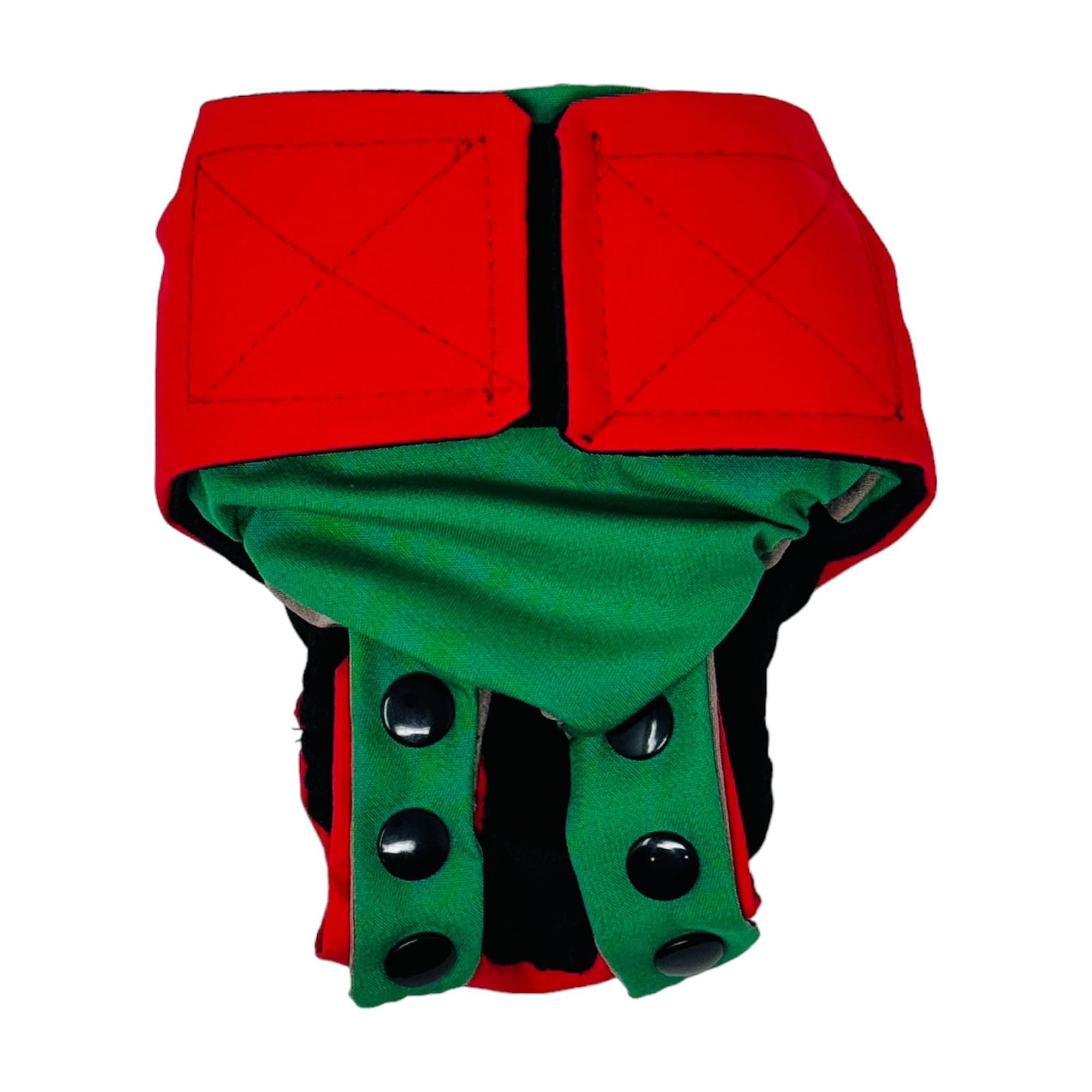 Barkertime Holiday Red on Green Cat Diaper Snappy