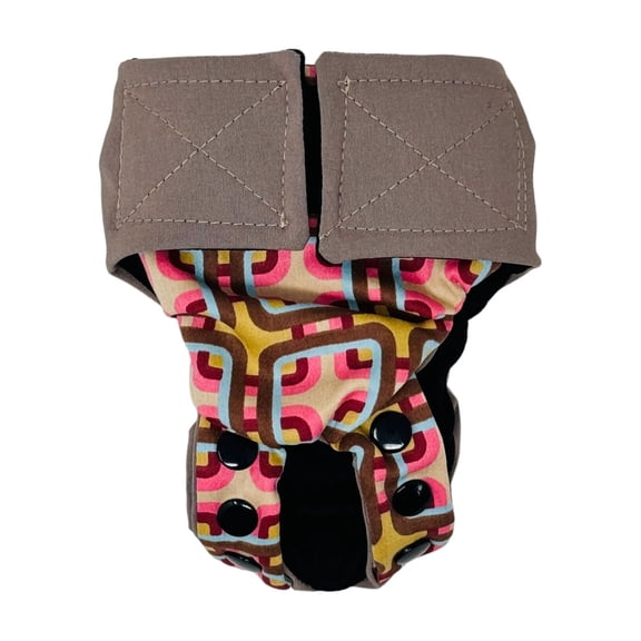 Barkertime Mid Century Pop on Beige Cat Diaper Snappy