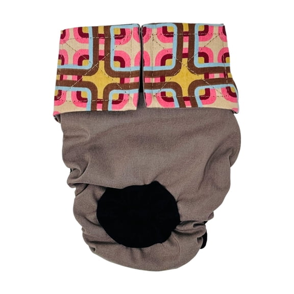 Barkertime Mid Century Pop on Beige Cat Diaper