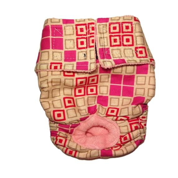 Barkertime Pink Square Windows Washable Dog Diaper - Made in USA