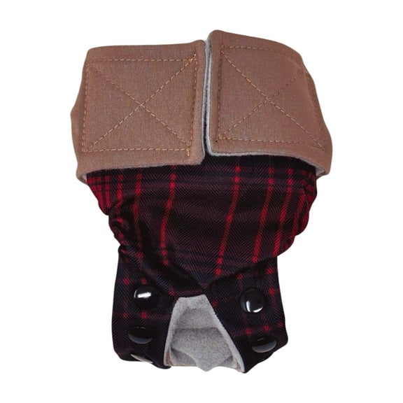 Barkertime Plaid to the Bone Cat Diaper Snappy