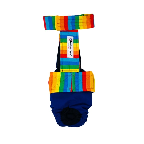 Barkertime Rainbow Stripes Dog Diaper Overall