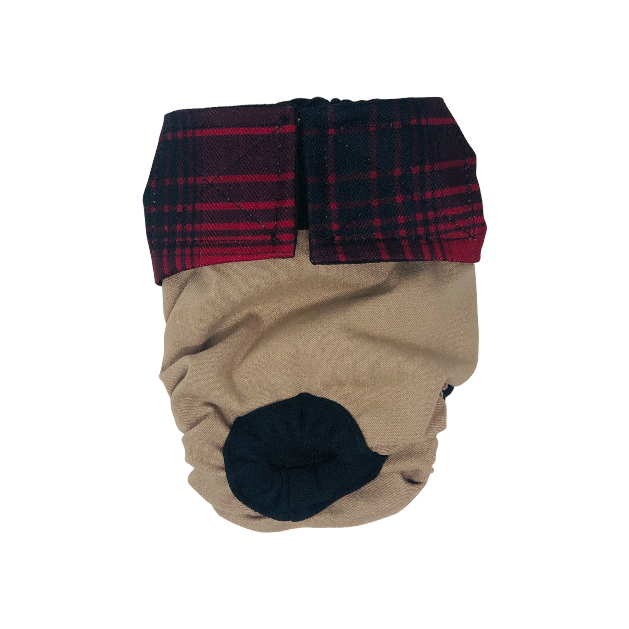 Barkertime Red Plaid on Brown Dog Diaper