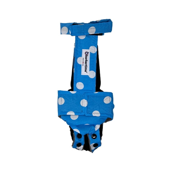 Barkertime Sky Blue Polka Dot Cat Diaper Snappy Overall