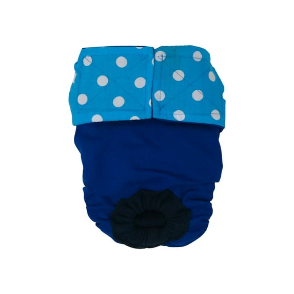 Barkertime Sky Blue Polka Dot on Blue Dog Diaper