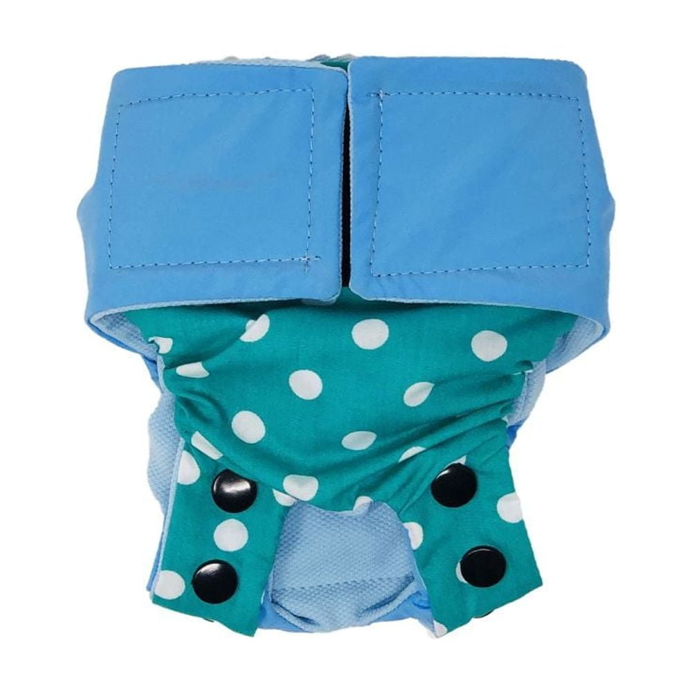Barkertime Turquoise Blue Polka Dot Cat Diaper Snappy