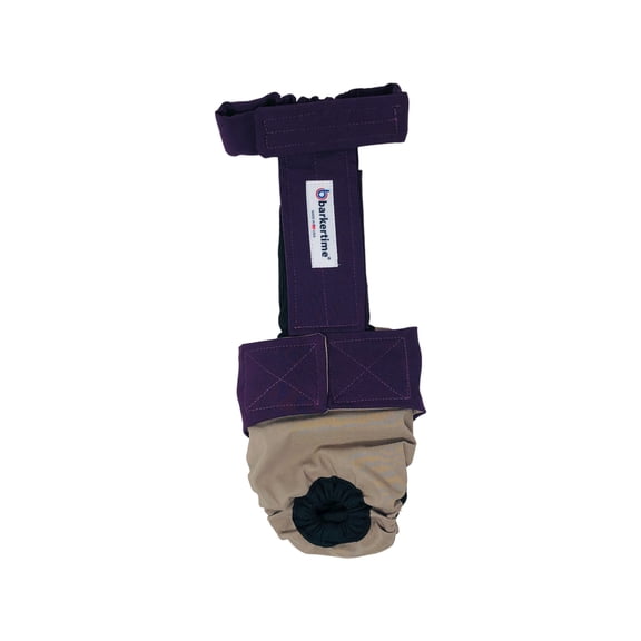 Barkertime Weekend Merlot on Brown Dog Diaper Overall