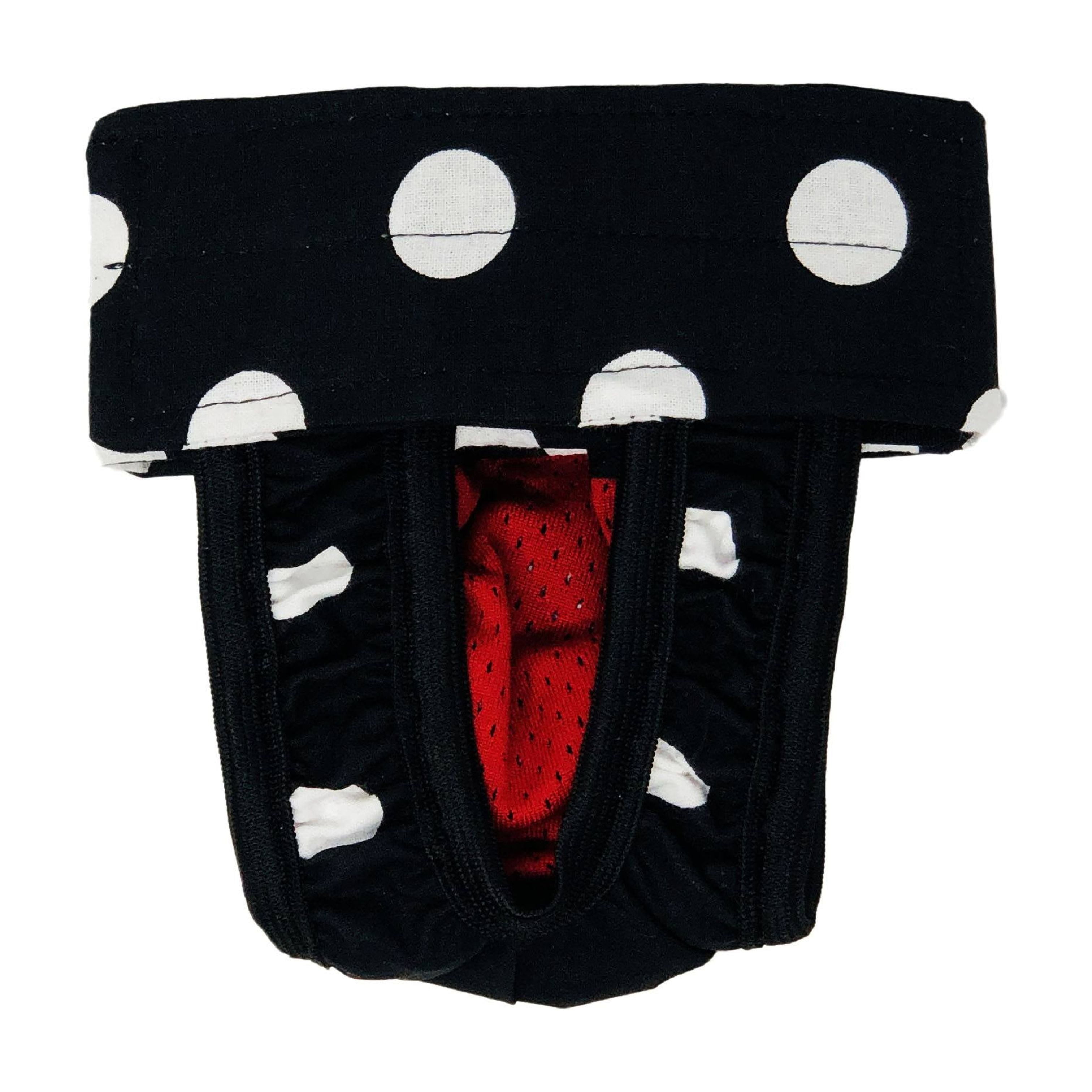 Barkertime White Polka Dot on Black Cat Diaper Pull-up