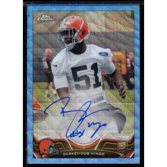 Barkevious Mingo 2013 Topps Chrome Rookie Autographs Blue Wave Refractors #106
