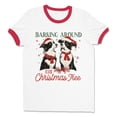 thumbnail image 1 of Barking Around the Christmas Tree Ringer Tee Shirt Unisex X-Large White/Red, 1 of 5