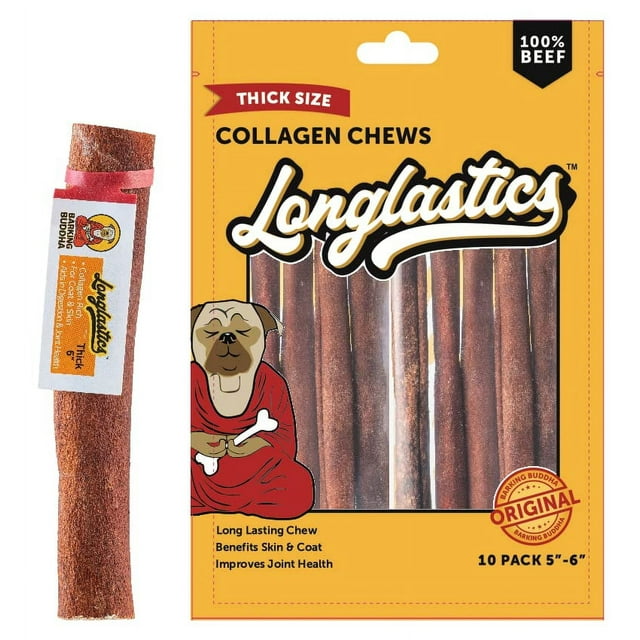 Barking Buddha Longlastics 6" STF9 Thick Collagen Chew Sticks for Dogs