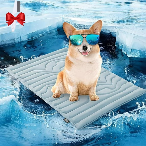 Barkley Cooling Mat, Cooling Crate Pad for Dogs, Machine Washable Large Dog Coolings Mat Indoor, Reversible Self Coolings Pad for Dogs Cats (blue, M)