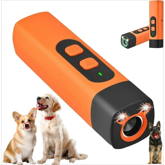 The Barkshield Pro, Bark Shield Anti Barking Device for Dogs, Dog Bark Deterrent Device with LED Flashlight, Suitable for Training to Improve Bad Behavior (Orange*1)