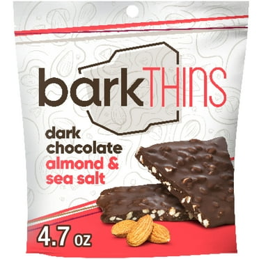 Barkthins Dark Chocolate, Almond and Sea Salt Snacking Chocolate, Bag 4.7 oz