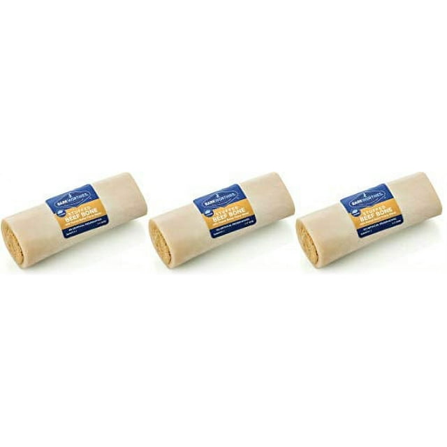 Barkworthies 3 Pack of Peanut Butter Stuffed Beef Bone Dog Chews, 5 to