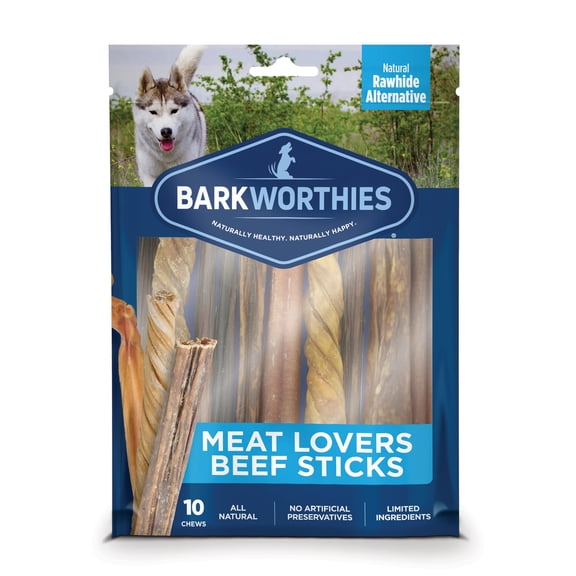 Barkworthies Beef Meat Lovers Assorted Dog Sticks Pack of 10