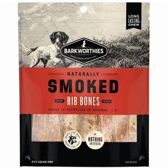 Barkworthies Dog Smoked Rib - Pack of 10
