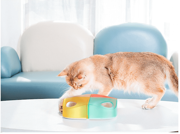 Barkwow Interactive Cat Toy with Touch Sensor, A I Auto Play Mode, USB-C Charging, Colorful Feather Hide and Seek Chase Game