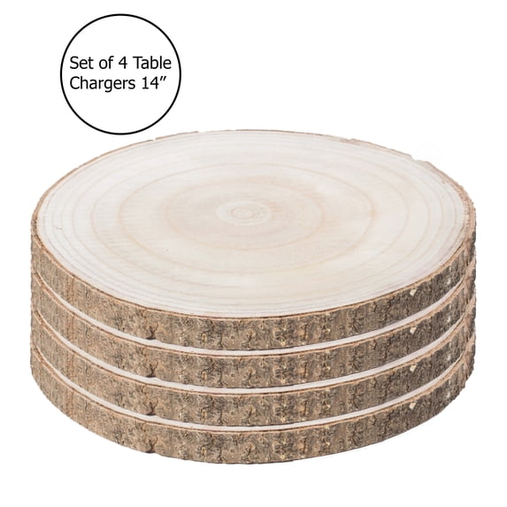 Barky Natural Wood Slabs Rustic Ornament Slice Tray Table Charger 14 ...