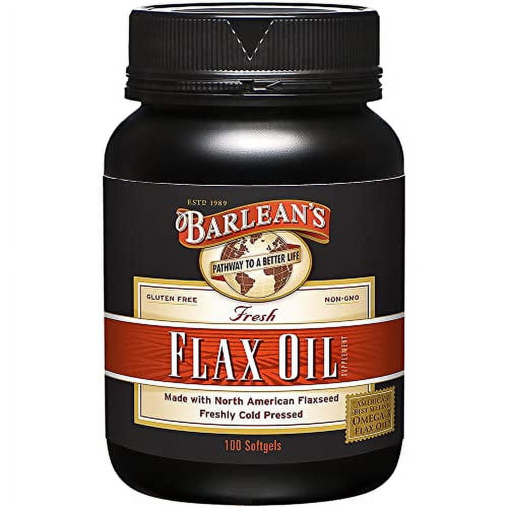 Barlean's Flax Oil Softgels with 1,650 mg ALA Omega3 Fatty Acids for