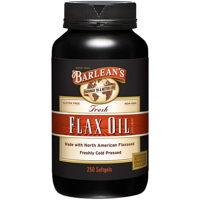 Barlean's Flaxseed Oil Softgels, ColdPressed Flax Seed Supplement with