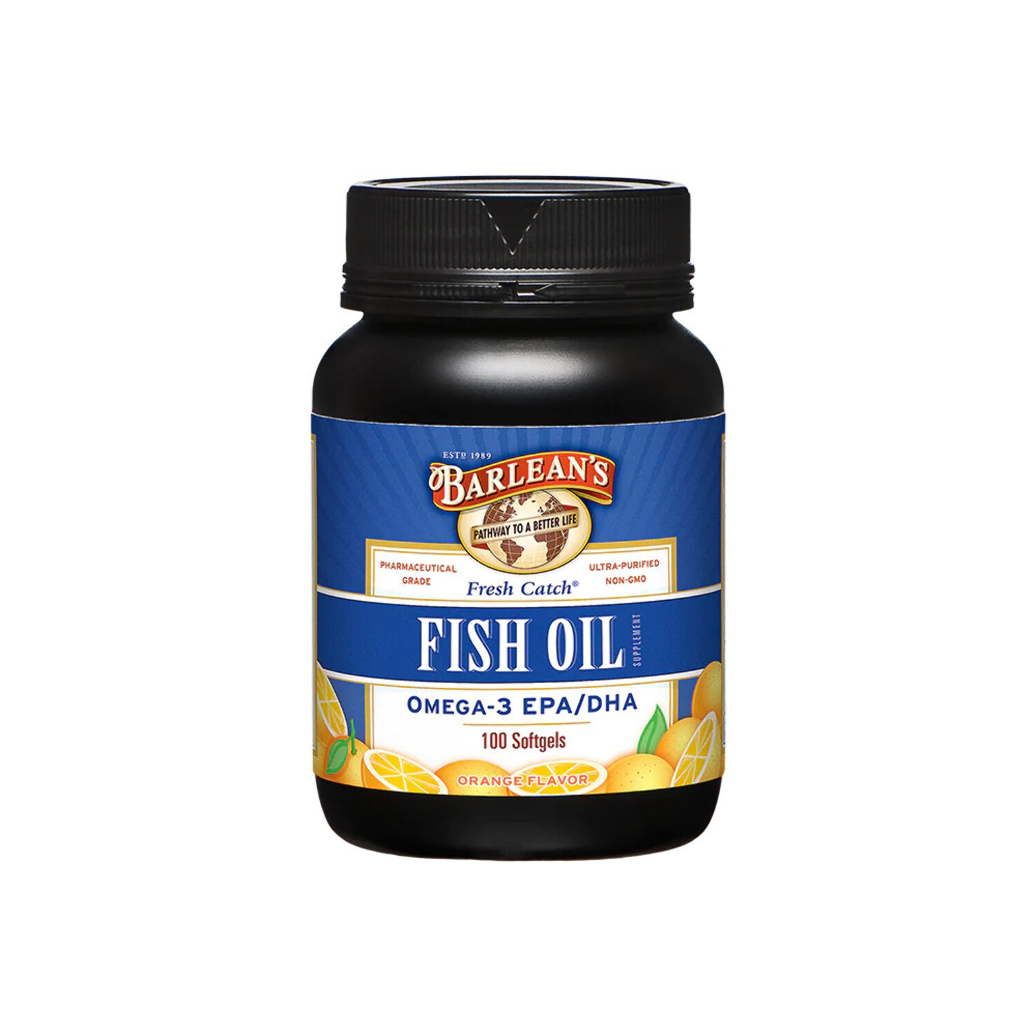 Barlean's Fresh Catch Fish Oil Orange Flavor 100 Softgels