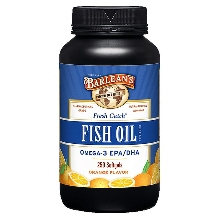 Barlean s Fresh Catch Fish Oil Supplement Omega 3 EPA DHA 250