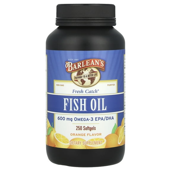 Barlean's Fresh Catch, Fish Oil Supplement, Omega-3 EPA/DHA, 250 Softgels