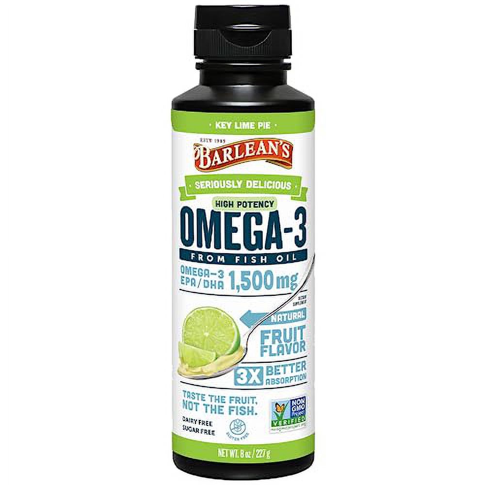 Barlean's Key Lime Pie High Potency Omega 3 Fish Oil Liquid Supplement